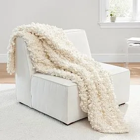 Bouclé throw blanket