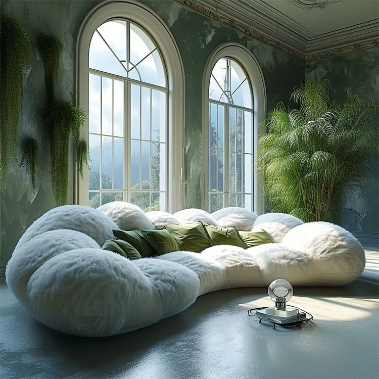 Curved sofa lifestyle image